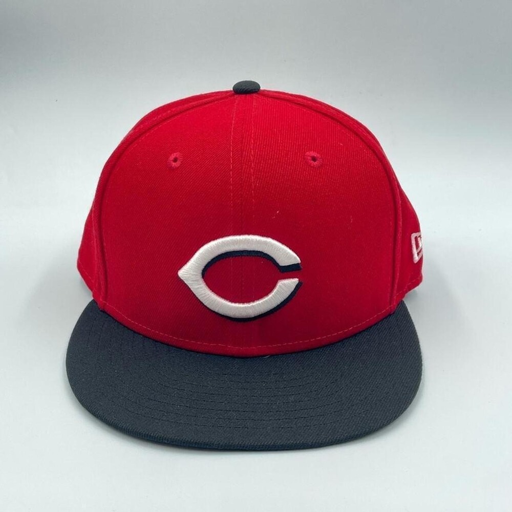 New‎ Era 59FIFTY Cincinnati Reds Red Black Fitted Hat Men's Sz 7 1/4 NWT